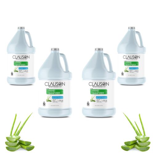  Advanced One Gallon Hand Sanitizer Liquid Infused with Refreshing Aloe Vera Moisturizer (1 Gallon / 128 FL Oz) 70% Alcohol Liquid Gallon Hand Sanitizer by Clauson Naturals (4-Pack)