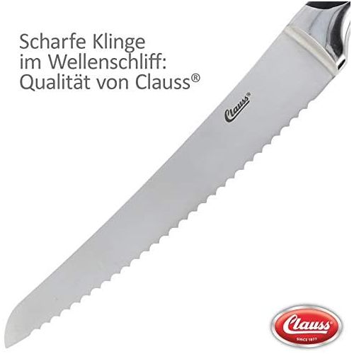  [아마존베스트]Clauss Bread knife, 20 cm with serrated edge, hardened stainless steel, special blade steel, N-G2411, silver/black, 20 cm