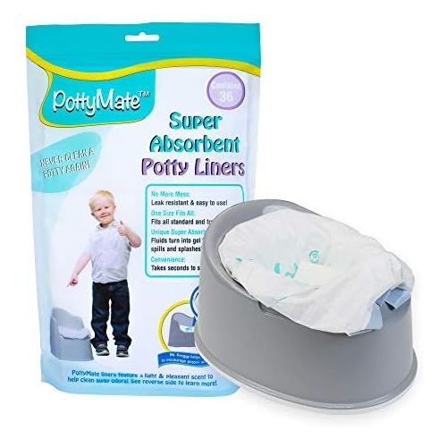  [아마존베스트]Cleanis PottyMate - Potty Liners with Super Absorbent Pad, Pack of 36 Universal Size Liners - with a Target to Encourage Proper aim - Light Scent - Fits All Size & Brand Potties