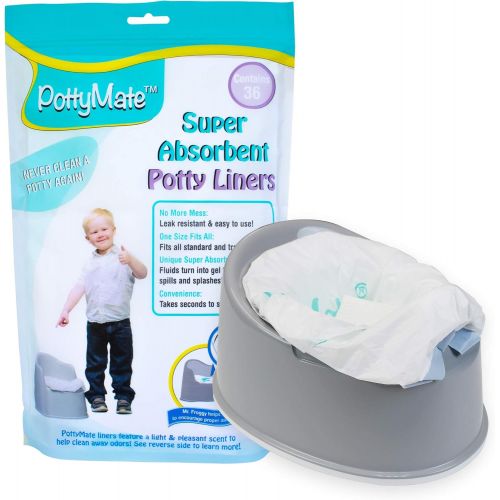  [아마존베스트]Cleanis PottyMate - Potty Liners with Super Absorbent Pad, Pack of 36 Universal Size Liners - with a Target to Encourage Proper aim - Light Scent - Fits All Size & Brand Potties