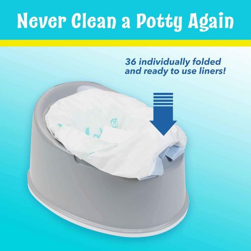  [아마존베스트]Cleanis PottyMate - Potty Liners with Super Absorbent Pad, Pack of 36 Universal Size Liners - with a Target to Encourage Proper aim - Light Scent - Fits All Size & Brand Potties