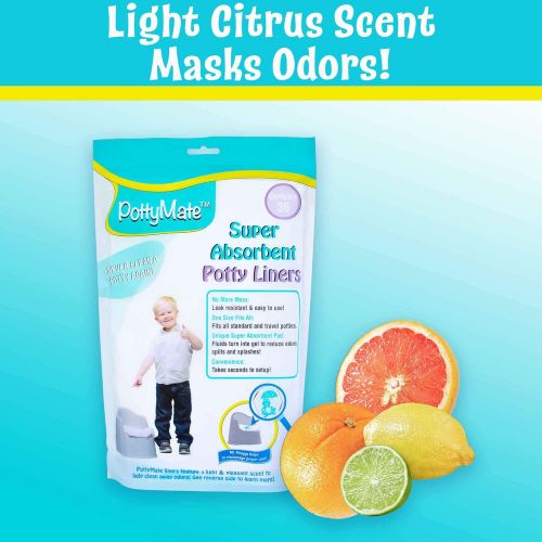  [아마존베스트]Cleanis PottyMate - Potty Liners with Super Absorbent Pad, Pack of 36 Universal Size Liners - with a Target to Encourage Proper aim - Light Scent - Fits All Size & Brand Potties