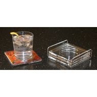 Clear Solutions Set of 4 Napkin Coasters With Storage Tray - Create Unique Coasters From Any Napkin - Made in the USA