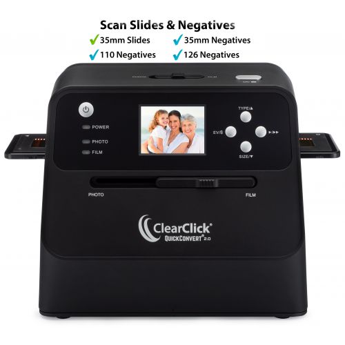  ClearClick 14 MP QuickConvert 2.0 Photo, Slide, and Negative Scanner - Scan 4x6 Photos & 35mm, 110, 126 Film