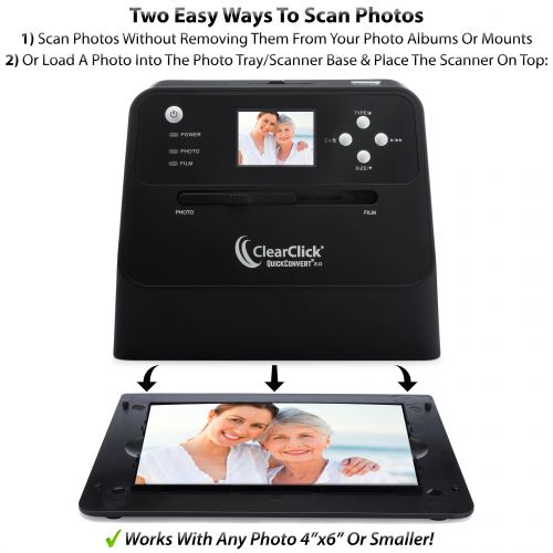  ClearClick 14 MP QuickConvert 2.0 Photo, Slide, and Negative Scanner - Scan 4x6 Photos & 35mm, 110, 126 Film