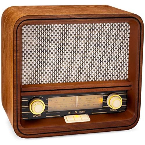  ClearClick Classic Vintage Retro Style AM/FM Radio with Bluetooth & Aux-in - Handmade Wooden Exterior