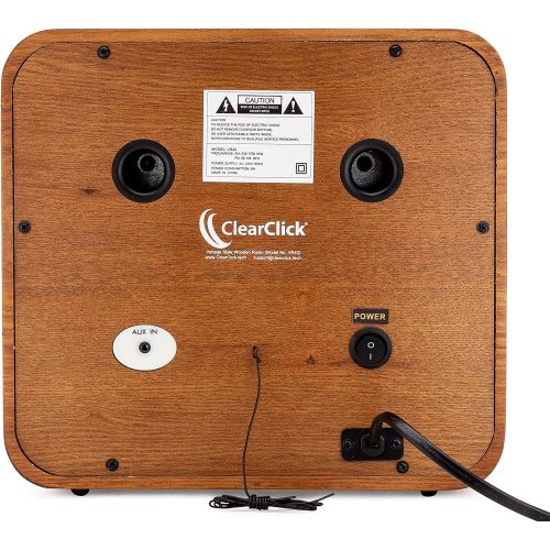  ClearClick Classic Vintage Retro Style AM/FM Radio with Bluetooth & Aux-in - Handmade Wooden Exterior