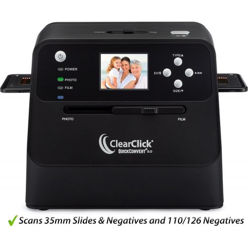  [아마존베스트]ClearClick 14 MP QuickConvert 2.0 Photo, Slide, and Negative Scanner - Scan 4x6 Photos & 35mm, 110, 126 Film