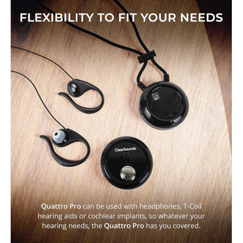  ClearSounds Quattro Pro Portable Bluetooth Listening System and Amplifier for iOS & Android Mobile Devices with Detachable Wireless Microphone