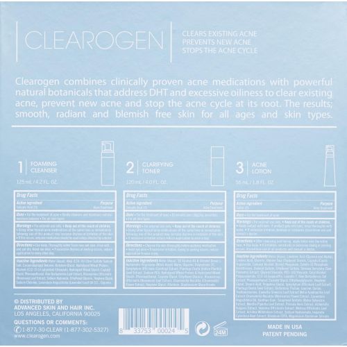  Advanced Skin and Hair Clearogen Acne Treatment Set, Sulfur