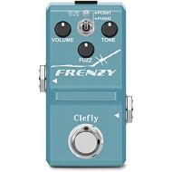 Clefly LN-322 FRENZY Guitar Pedal Classic Fuzz Tone Creamy Violin-Like Sound Mini Full Metal Shell 2 Modes For Bass Guitars