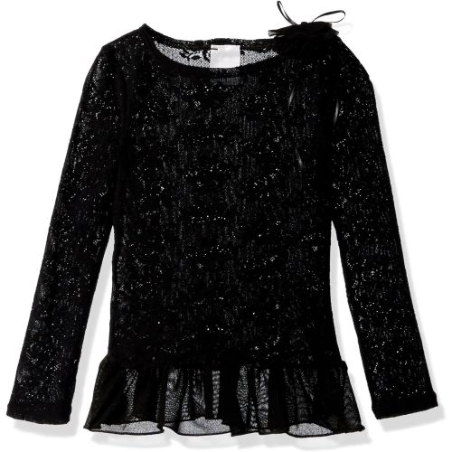  Clementine Apparel Girls Clementine Lace Long Sleeve Durable Pullover Bodysuit Dance Dress