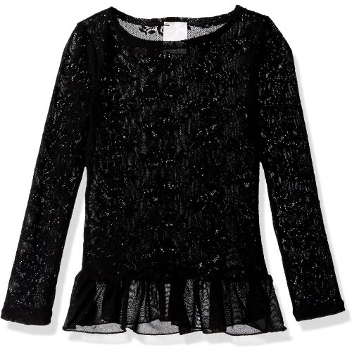  Clementine Apparel Girls Clementine Lace Long Sleeve Durable Pullover Bodysuit Dance Dress