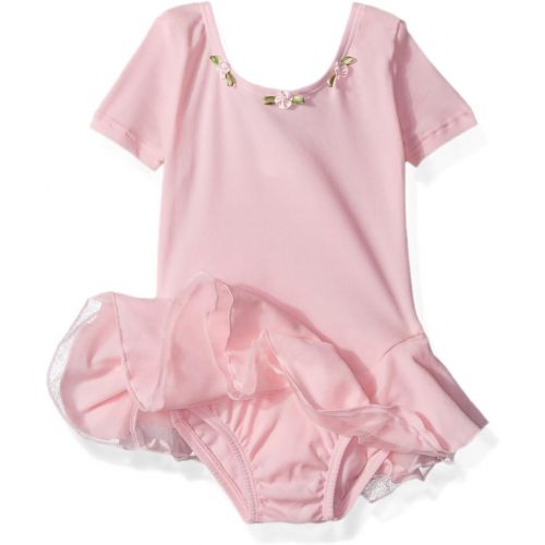  Clementine Apparel Girls Charming Short Sleeve Skirted Leotard