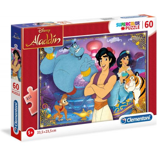  Clementoni 26053 26053-Supercolor Puzzle-Aladdin-60 Pieces, Multi-Coloured