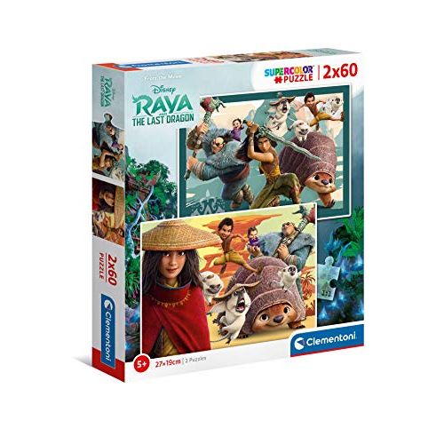  Clementoni 21616 Supercolor Puzzle Disney Raya 2 x 20 Pieces Made in Italy Jigsaw Puzzle Children Age 3 Years Plus