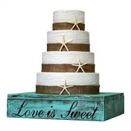 Cleo Classic Designs Blush Wedding Country Rustic Wedding Solid Wood Cake Cupcake Stand Beach Wedding Cake Stand Candy Bar (18.0 x 18.0 x 4.0 inches, Distressed Blush)