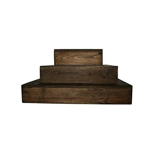  Cleo Classic Designs Rustic Wedding Country Barn Farmhouse Wedding Cake Cupcake Stand 3 Tier Rustic Wooden Country Cake Cupcake Stand (Plain Dark Walnut)