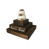 Cleo Classic Designs Rustic Wedding Country Barn Farmhouse Wedding Cake Cupcake Stand 3 Tier Rustic Wooden Country Cake Cupcake Stand (Dark Walnut)