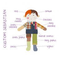CleoAndPoppy custom boy doll | custom rag doll | personalized doll for boys | keepsake boy doll | Sebastian boy cloth doll