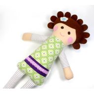 CleoAndPoppy soft jersey doll | Cleo snuggle doll | grey jersey cloth doll | girl rag doll | handmade doll | girl fabric doll