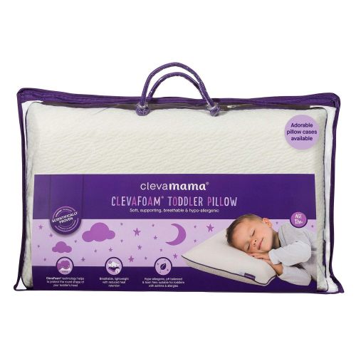  ClevaMama ClevaFoam Toddler Pillow - Breathable Kids Pillow to Prevent Flat Head Syndrome +12 Months