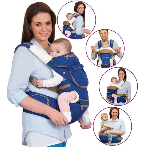  Clevamama Baby and Toddler Hip Seat Carrier, Blue, Pink, SageSilver, Universal