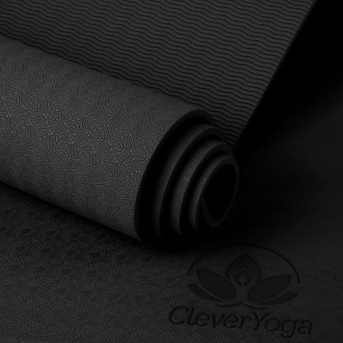  Clever Yoga Clever Non-Slip Essential Yoga Mat Extra thick 6.35mm cushion to protect joints Suitable for all yoga types and levels including beginner Unisex generous mat size (6 by 2) Robust a