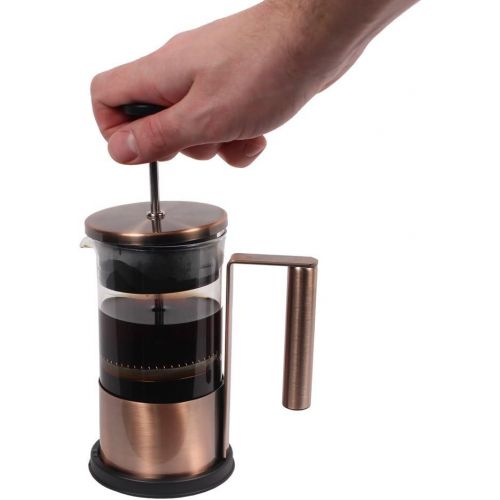  Clever Chef French Press Coffee Maker, Maximum Flavor Coffee Brewer with Superior Filtration, 2 Cup Capacity, Copper