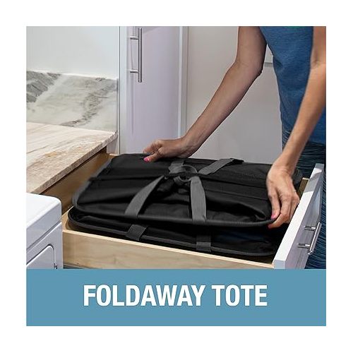  CleverMade Collapsible Laundry Caddy, Black/Charcoal 2PK - 64L (17 Gal) Large Foldable Laundry Basket with Sturdy Pop-Up Wire Frame and Long Carry Handles - Space-Saving, Collapsible Laundry Basket