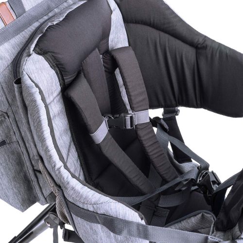  ClevrPlus Urban Explorer Hiking Baby Backpack Child Carrier, Heather Gray - Lightweight with Stylish Detachable Bag & Sun Cover for Cross Country Hikes | 1 Year Limited Warranty