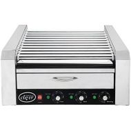 Clevr Commercial 11 Roller and 30 Hotdog Roller Machine, with Bum Warming Drawer, Hot Dog Grill Cooker with Bun Warmer