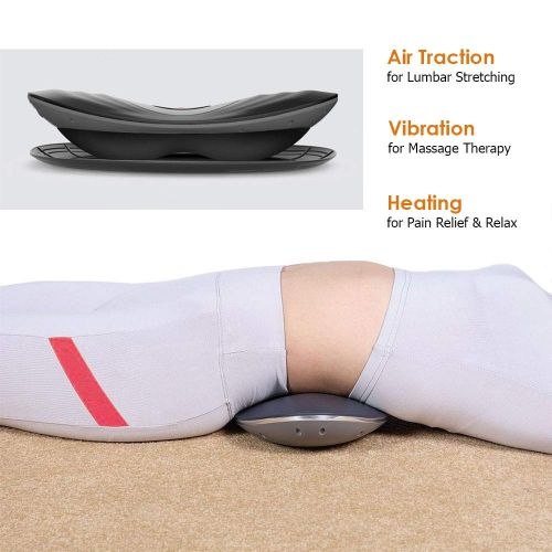  Clevr Electric Lower Back Massager  Heated Therapy, Ergonomically Designed, Vibrating Air Massager...