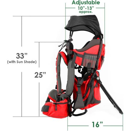  ClevrPlus Canyonero Camping Baby Backpack Hiking Kid Toddler Child Carrier with Stand and Sun Shade Visor | 1 Year Limited Warranty