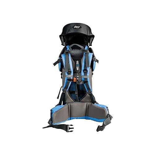  ClevrPlus Canyonero Camping Baby Backpack Hiking Kid Toddler Child Carrier with Stand and Sun Shade Visor, Blue