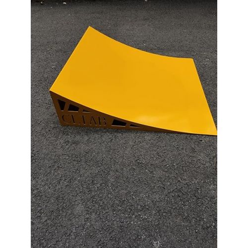  Multiuse Sports Ramp for Kids Made of Metal with Load Capacity of 300 LB for Skateboard, Scooter, Dirt Bike, Bicycle, RC Car, Ripstik, BMX Jump, Kicker Ramp, Balance Bike, One-Piece Yellow Color