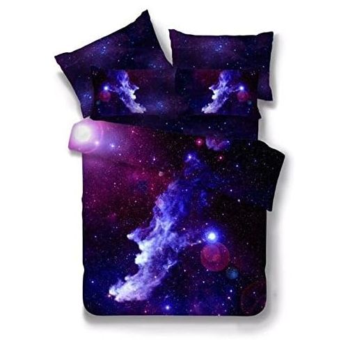  Cliab Galaxy Bedding Sets Queen Blue for Kids Boys Girls Duvet Cover Set 7 Pieces(Fitted Sheet Included)