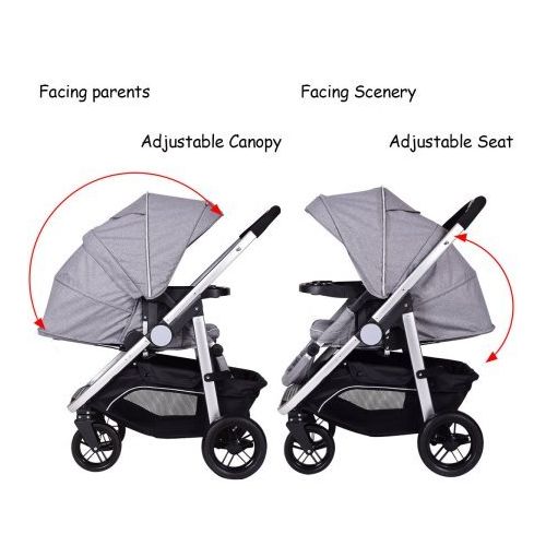  Goplus Best Baby Stroller For Lightweight Use Improved 2018 version for Infants, Toddlers And Kids, GreyBlack Color