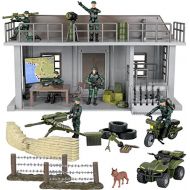 Click N Play Military Multi Level Command Center Headquarters 51 Piece Play Set with Accessories.