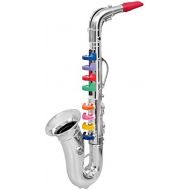 [아마존베스트]Click N Play Saxophone with 8 Colored Keys, Metallic Silver