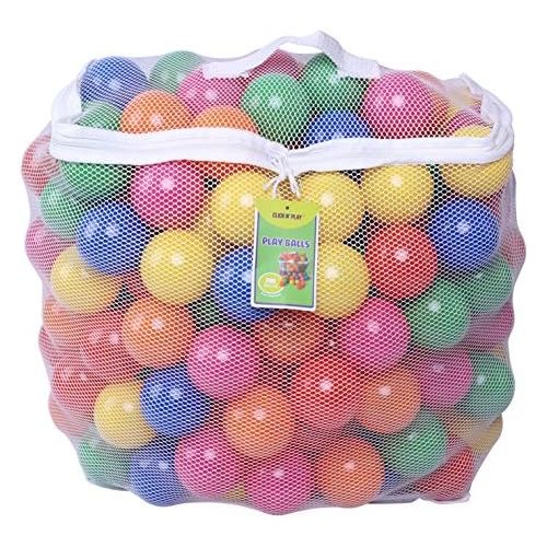  [아마존베스트]Click N Play Pack of 200 Phthalate Free BPA Free Crush Proof Plastic Ball, Pit Balls - 6 Bright Colors in Reusable and Durable Storage Mesh Bag with Zipper