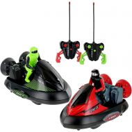 Click n Play Set of 2 Stunt Remote Control RC Battle Bumper Cars with Drivers