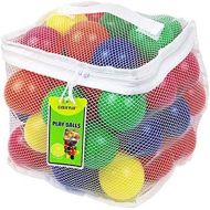 Click N Play Pack of 100 Phthalate Free BPA Free Crush Proof Plastic Ball, Pit Balls - 6 Bright Colors in Reusable and Durable Storage Mesh Bag with Zipper