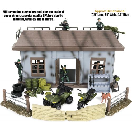  Click N Play Military Multi Level Command Center Headquarters 51 Piece Play Set With Accessories.