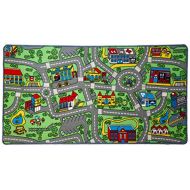 [아마존베스트]Click N' Play Click N’ Play City Life Kids Road Traffic Play mat Rug Large Non-Slip Carpet Fun Educational for Play area Playroom Bedroom-59” x 31 1/2”