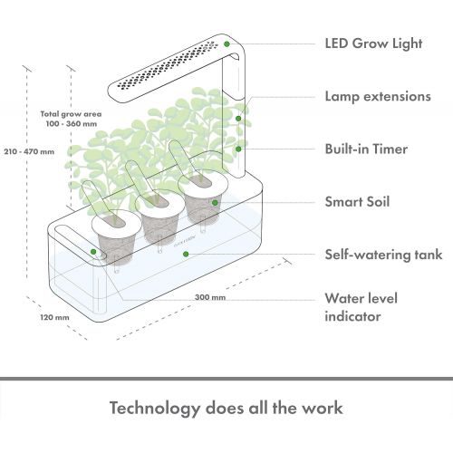  Visit the Click and Grow Store Click and Grow Smart Garden 3 Indoor Herb Garden (Includes Basil Plant Pods), White