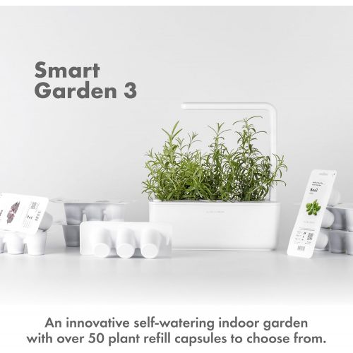  Visit the Click and Grow Store Click and Grow Smart Garden 3 Indoor Herb Garden (Includes Basil Plant Pods), White