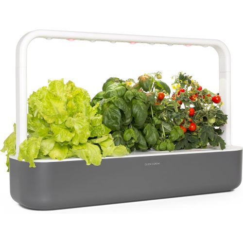  Visit the Click and Grow Store Click and Grow Smart Garden 9 Indoor Home Garden (Includes 3 Mini Tomato, 3 Basil and 3 Green Lettuce Plant pods), Gray