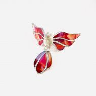 /ClickityGlass Stained Glass Hummingbird - Brilliant reds, Oranges and White