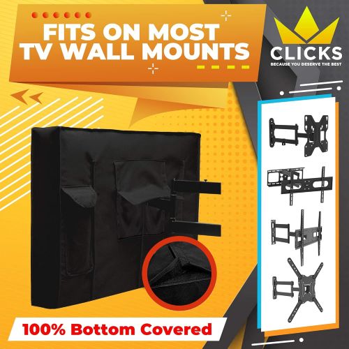  [아마존베스트]Clicks Outdoor TV Cover 20 - 24 - WITH BOTTOM COVER - The Weatherproof Material with Microfiber Cloth. Protect Your TV Now!